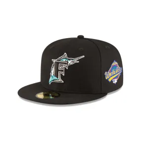 New Era Florida Marlins World Series Black Wool Fitted Hats 59FIFTY