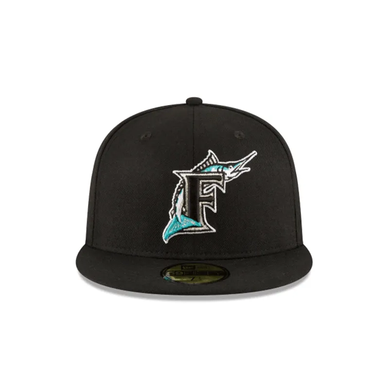 New Era Florida Marlins World Series Black Wool Fitted Hats 59FIFTY