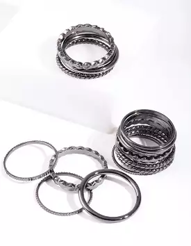 16-Pack of Gunmetal Band Rings