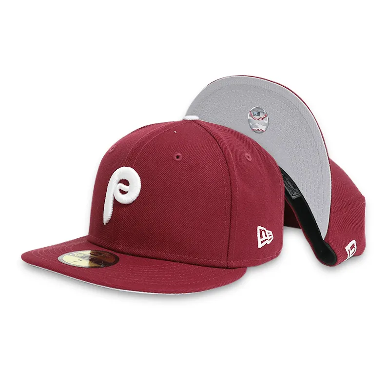 Philadelphia Phillies 1980 World Series Burgundy Men's Fitted Caps