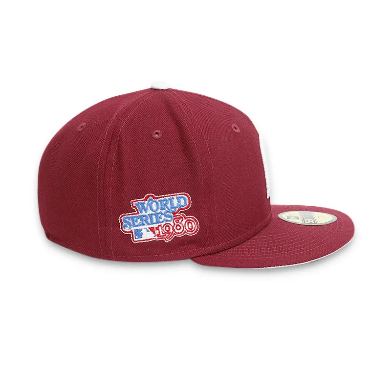 Philadelphia Phillies 1980 World Series Burgundy Men's Fitted Caps