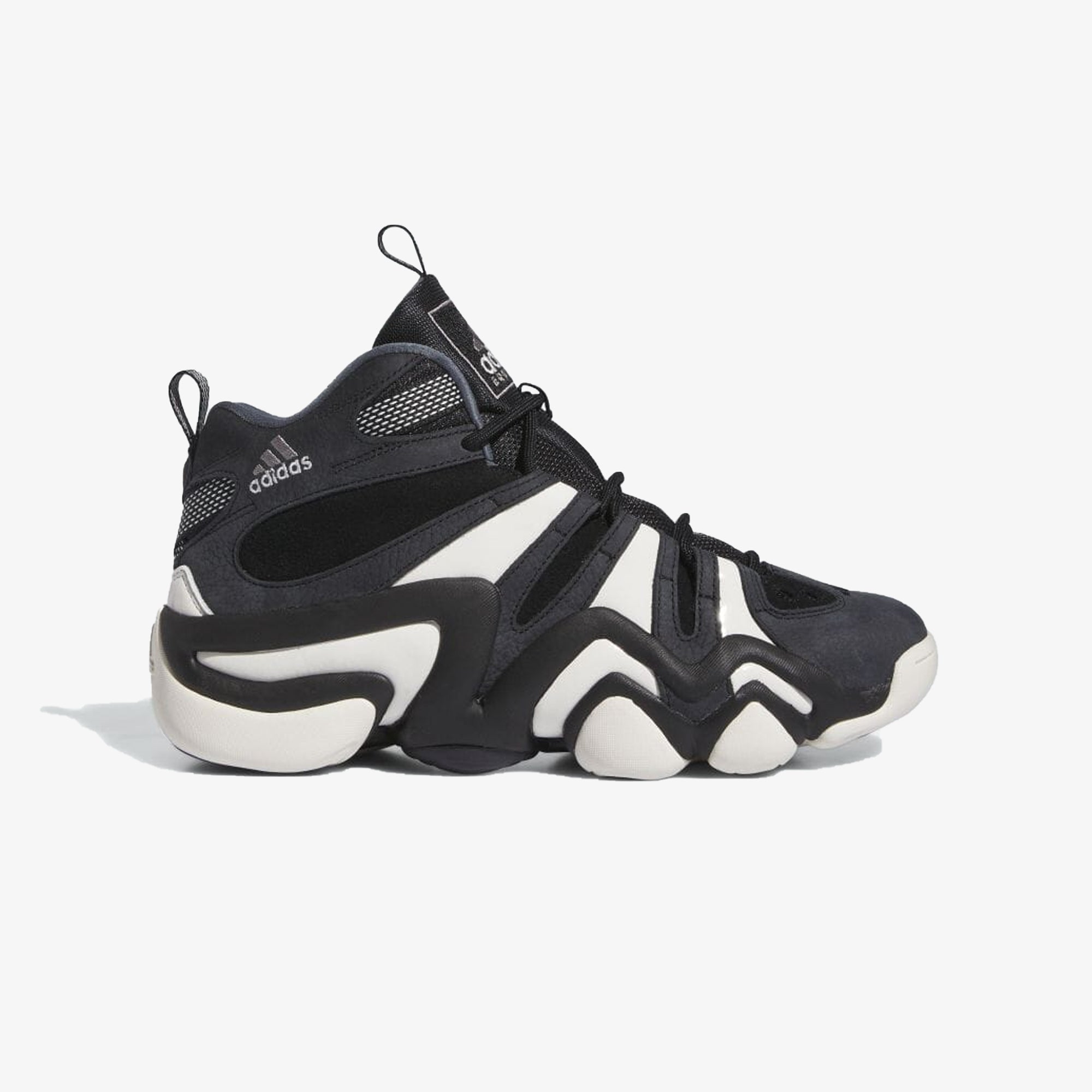 adidas CRAZY 8 sneakers in black, white, and purple colorway