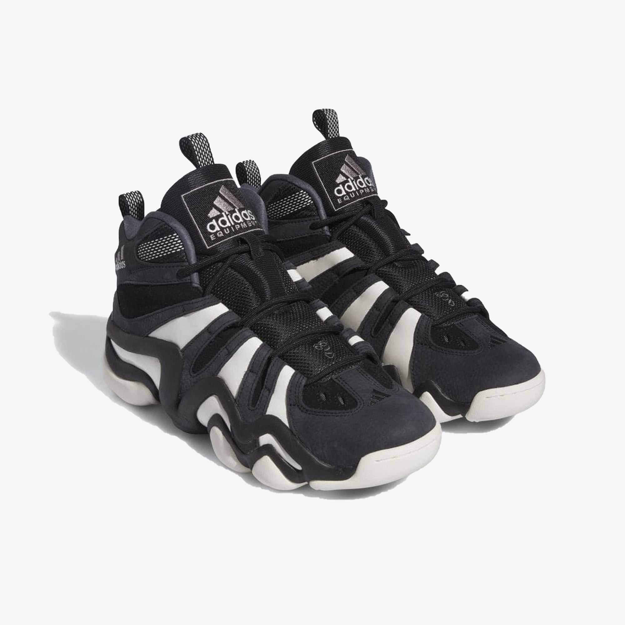 adidas CRAZY 8 sneakers in black, white, and purple colorway