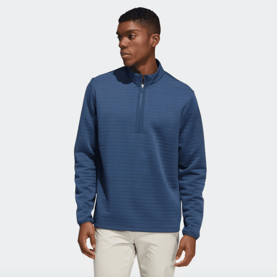 Adidas Navy 1/4 Zip Pullover with Water Repellent Technology