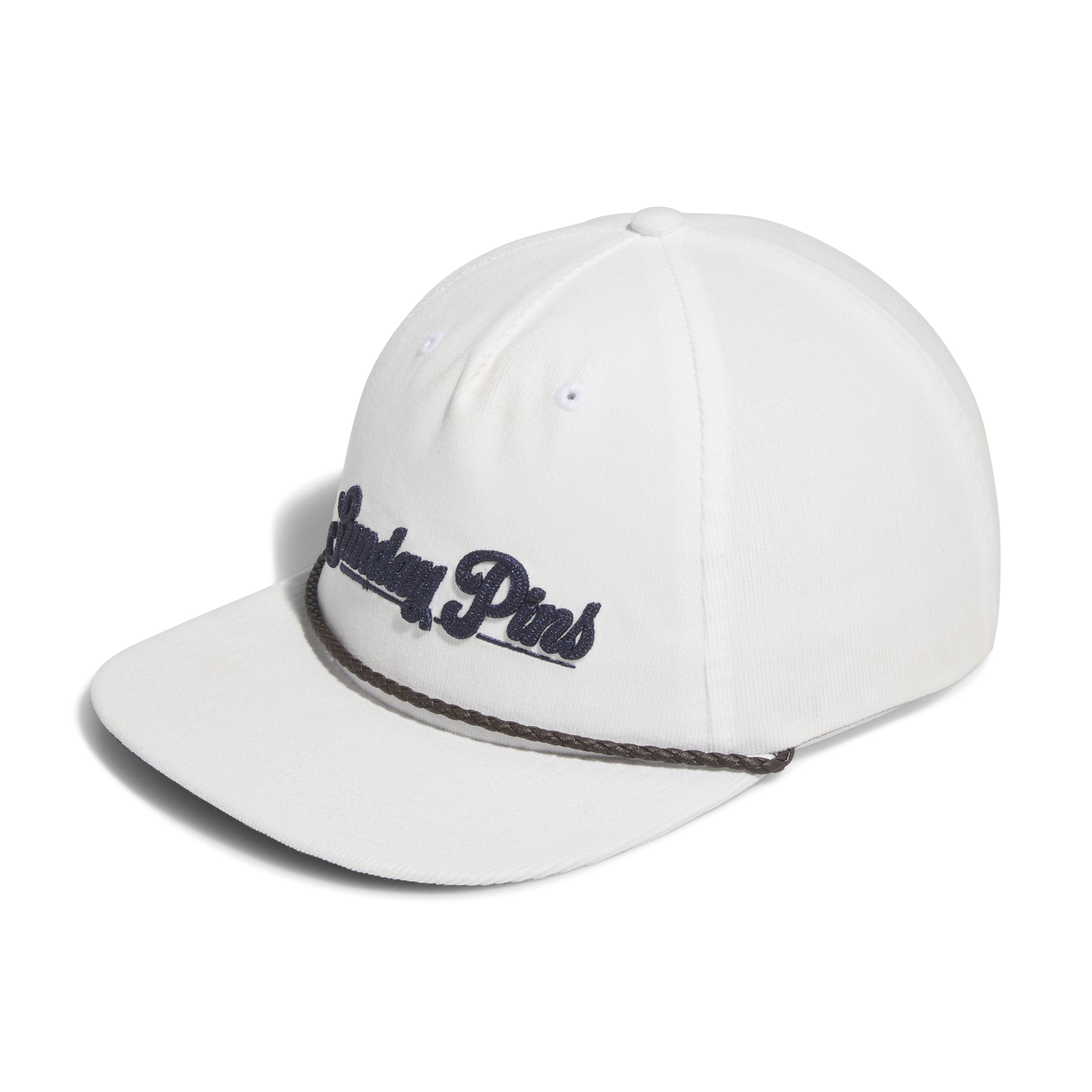 adidas White Leather Cord Corduroy Cap - Sunday Pins