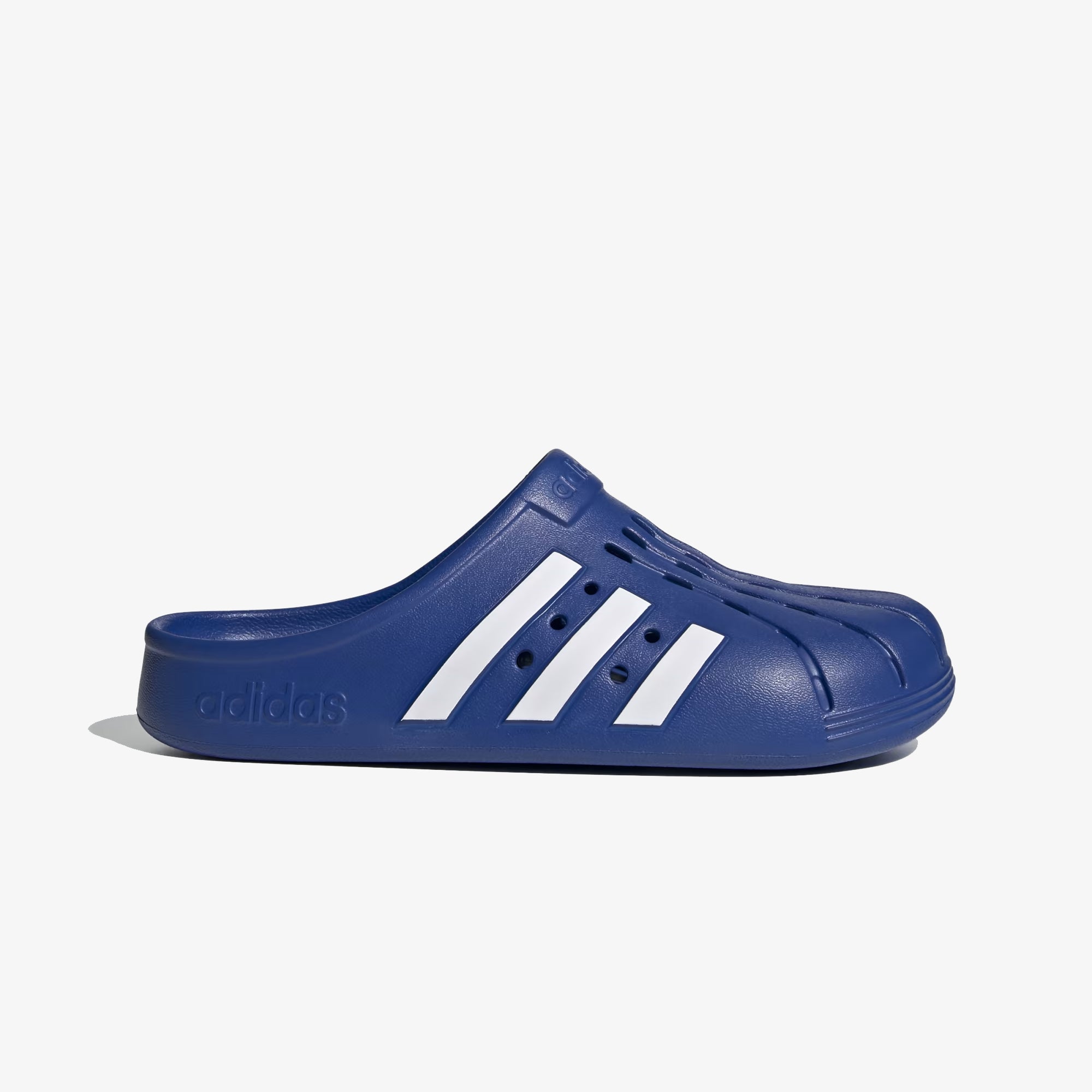 Adilette Clogs in Royal Blue/White/Royal Blue