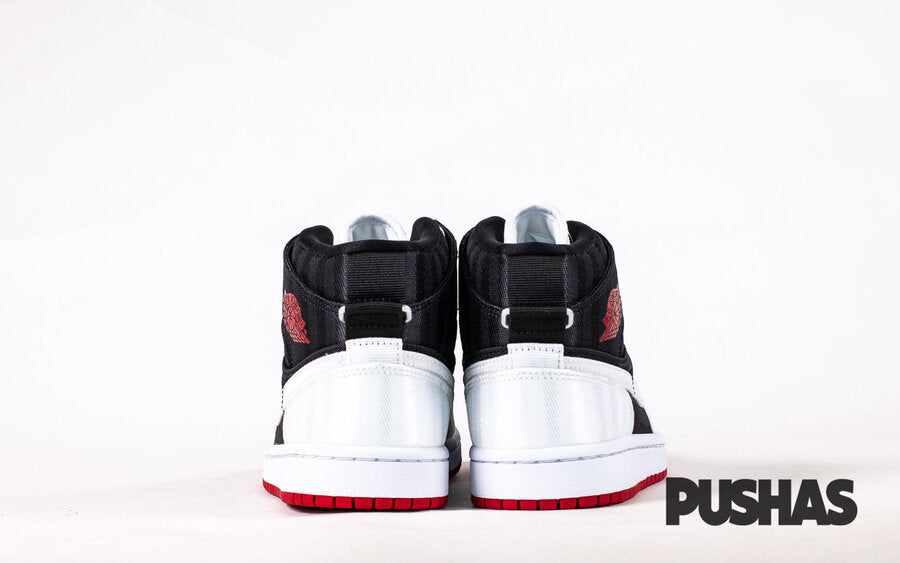 Air Jordan 1 Mid SE Utl White Black Red 2021 sneakers.