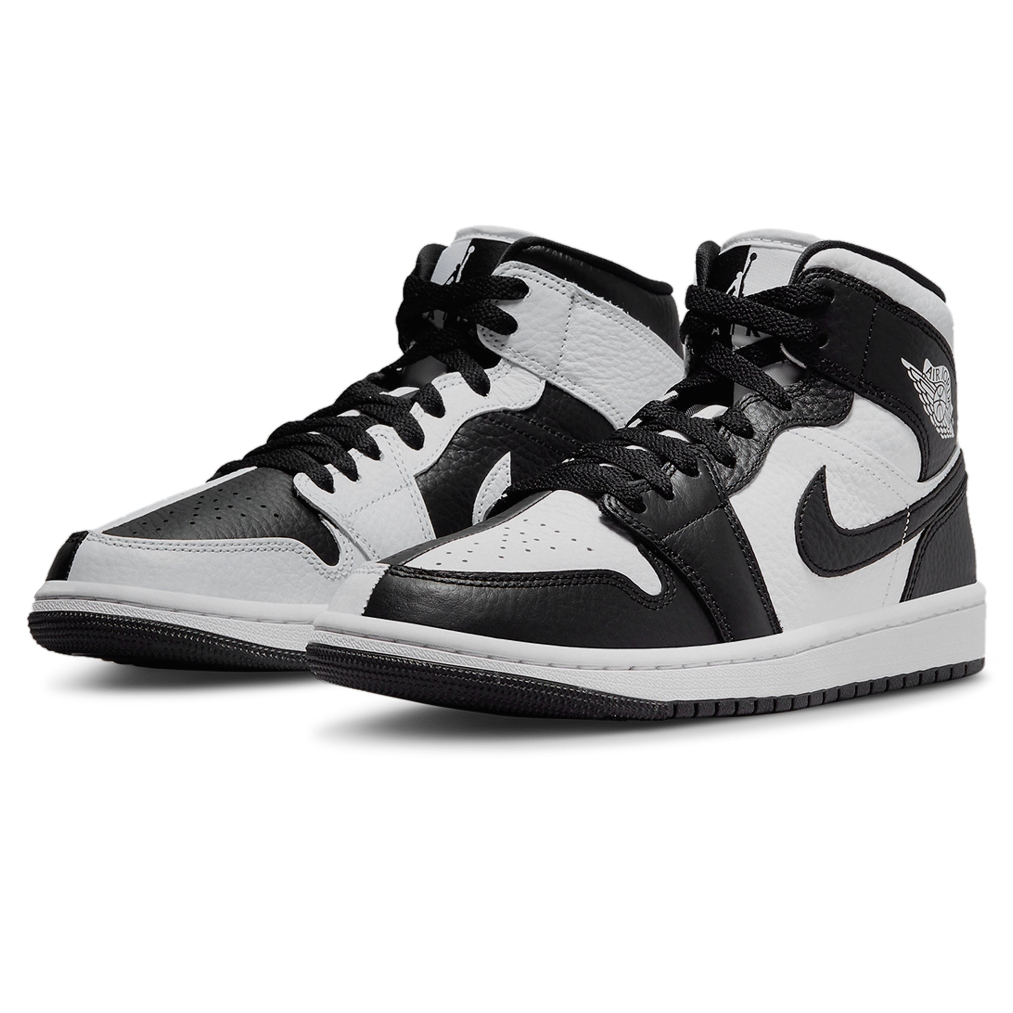 Air Jordan 1 Mid Split Black White Women's Shoes