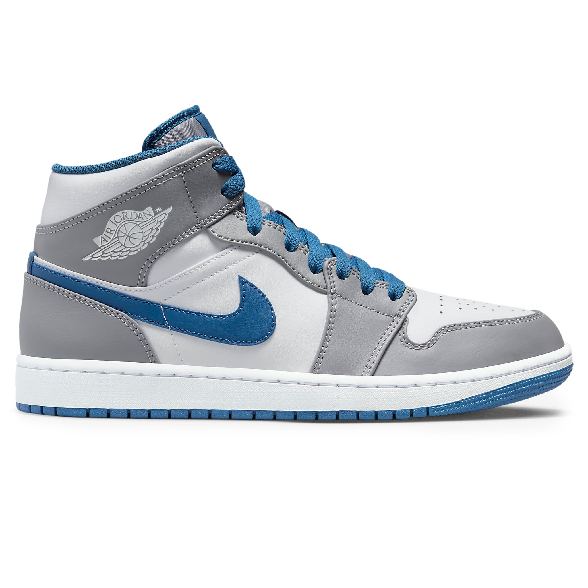 Air Jordan 1 Mid True Blue Cement - A highly sought-after sneaker option for sneakerheads.