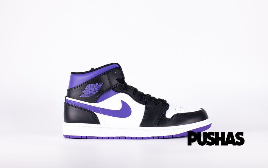 Air Jordan 1 Mid White Black Purple 2022