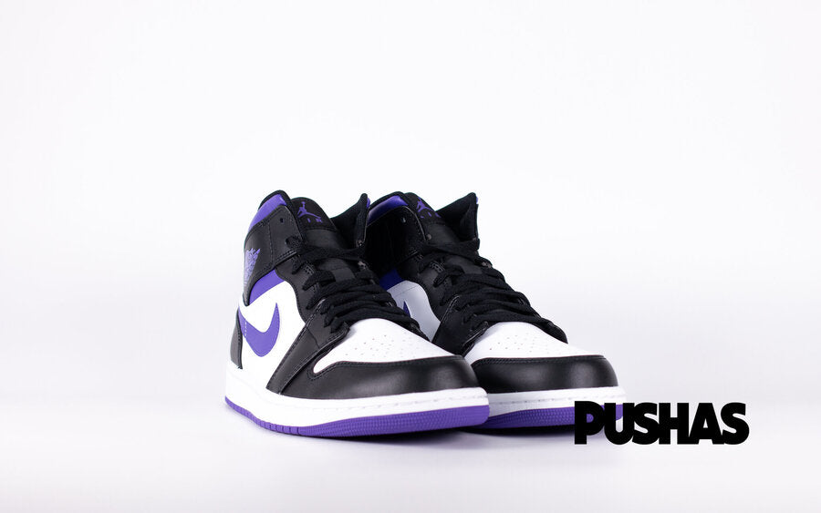 Air Jordan 1 Mid White Black Purple 2022