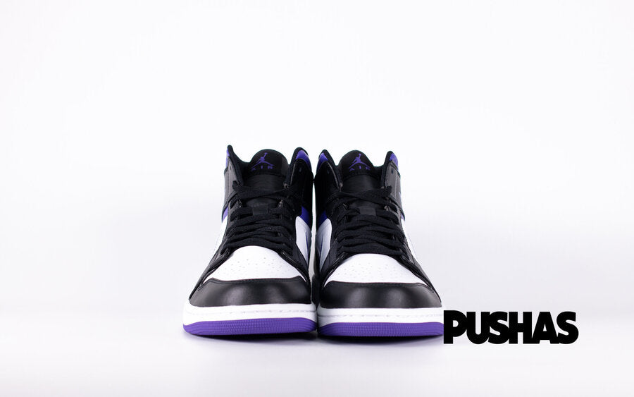 Air Jordan 1 Mid White Black Purple 2022