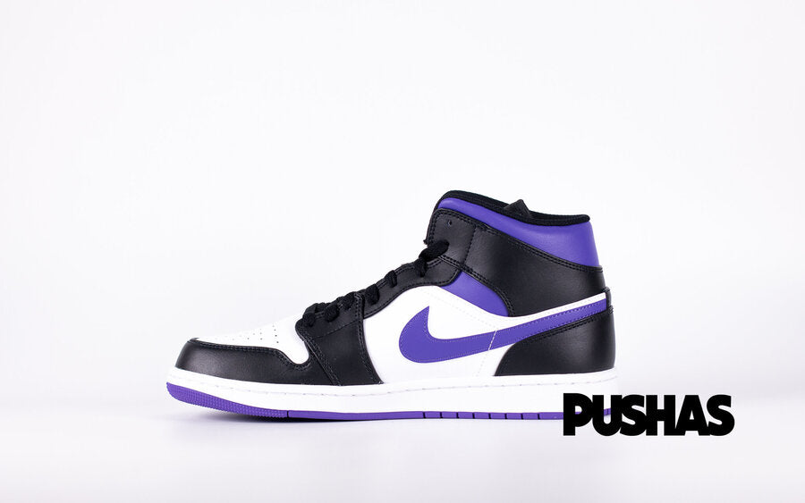 Air Jordan 1 Mid White Black Purple 2022