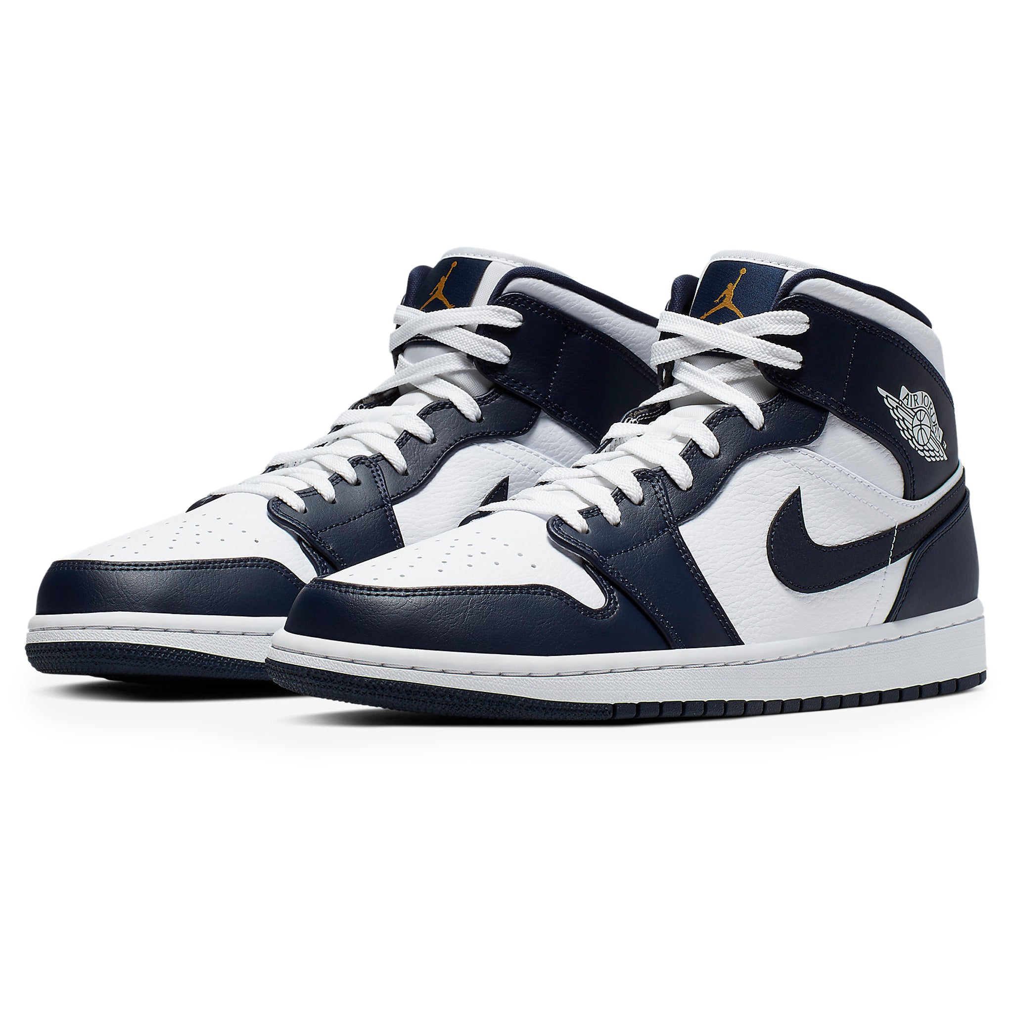 Air Jordan 1 Mid - White Metallic Gold Obsidian | Best Price