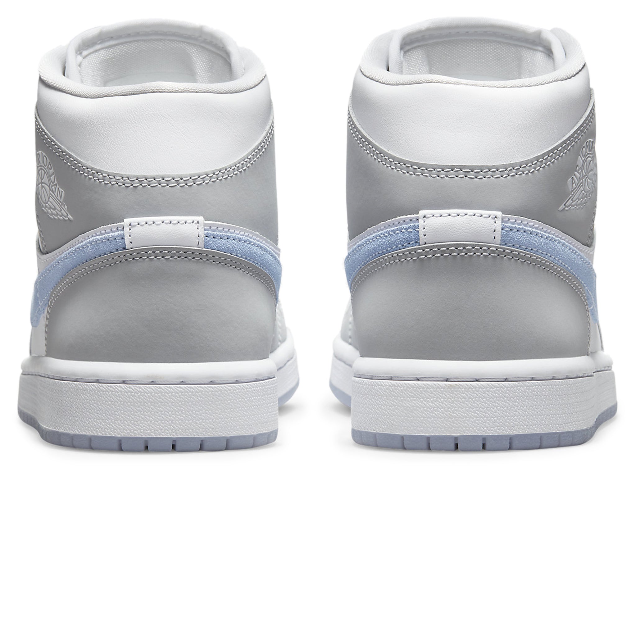 Air Jordan 1 Mid Wolf Grey Blue Women's shoe.