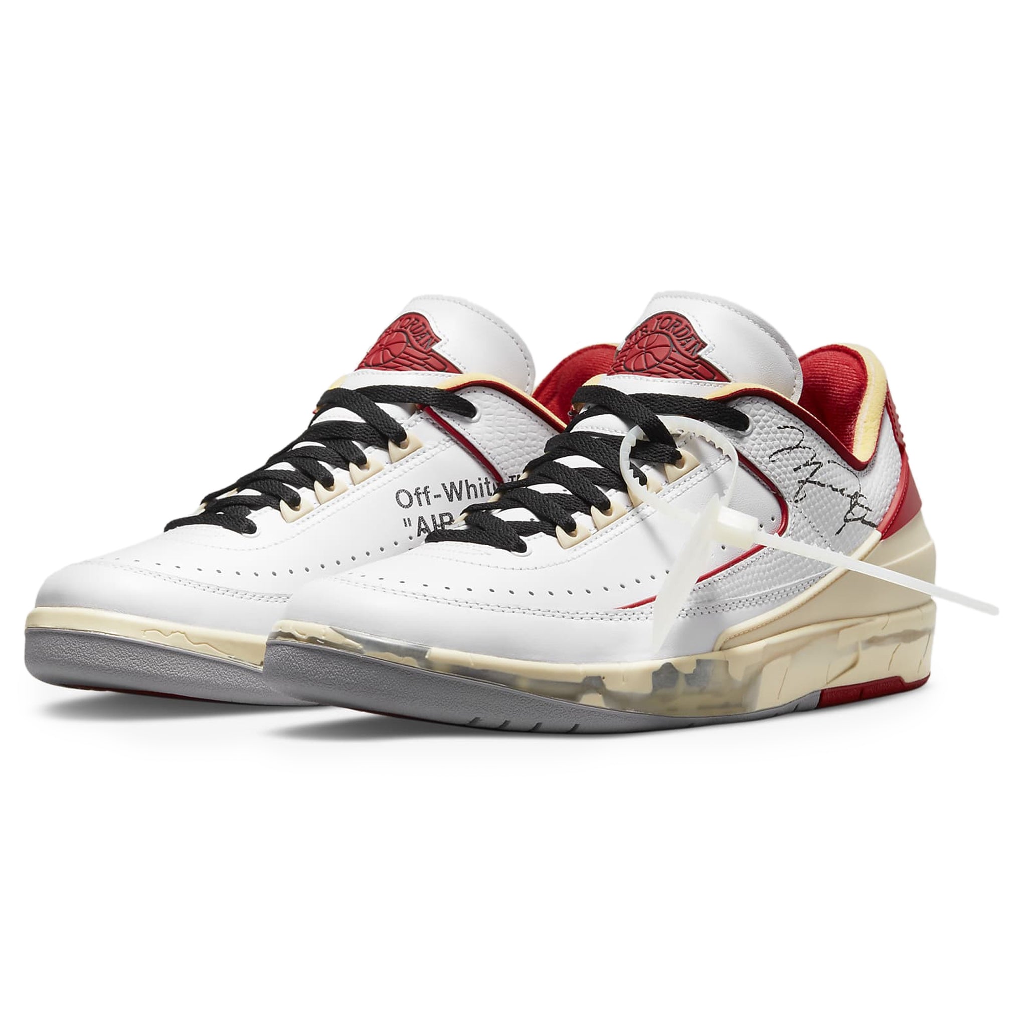 Air Jordan 2 Off-White Low White Varsity Red