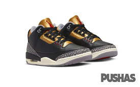 Air Jordan 3 Black Cement Gold 2022 Women's Edition