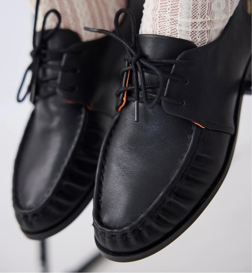 Alice Neel Leather Lace Up Black