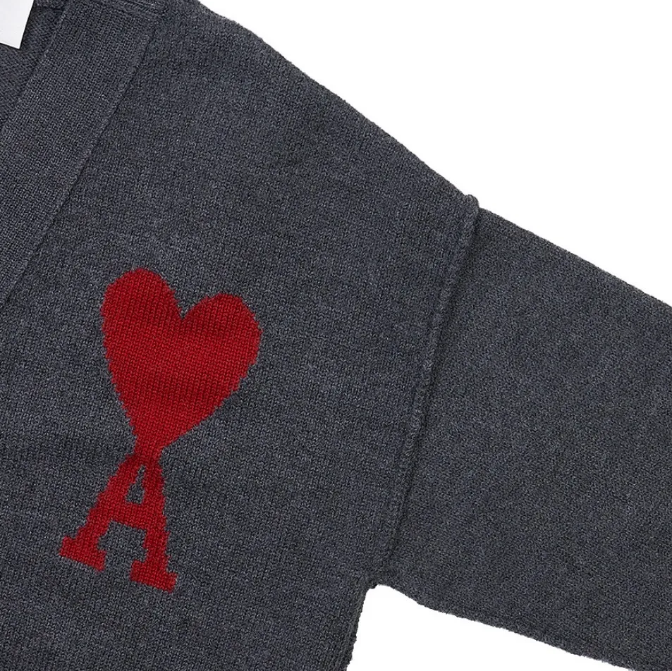 AMI PARIS Unisex Wool Logo Cardigans - Street Style Designers