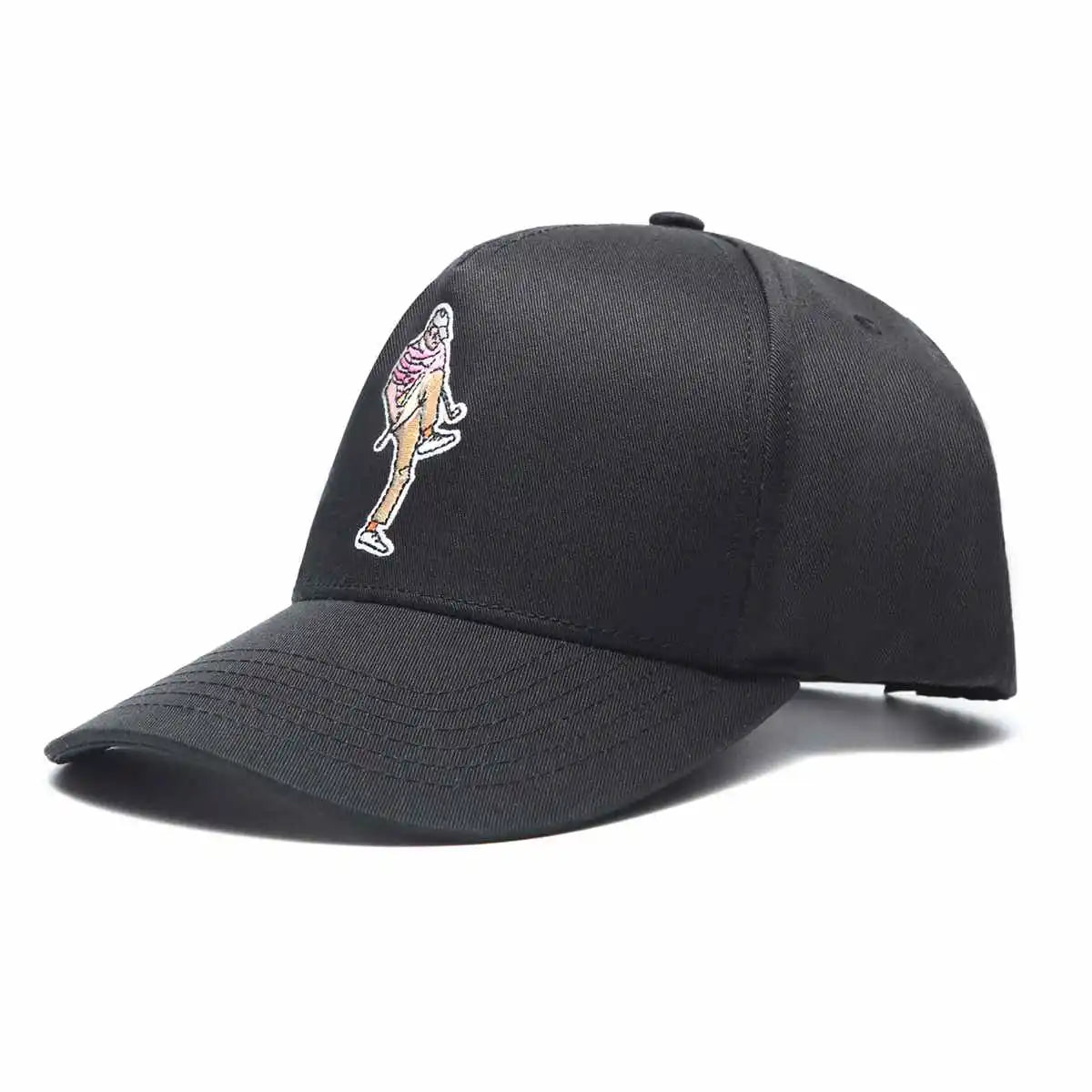 Angry Golfer Golf Hat - Black SnapBack with Curved Brim