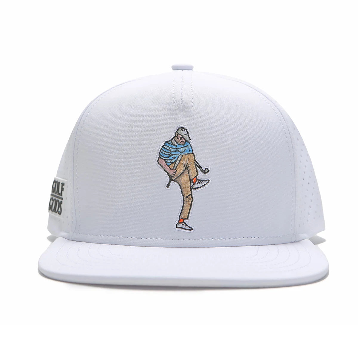 Angry Golfer Golf Hat - White Flat Brim - TOUR PRO