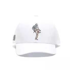 Angry Golfer SnapBack Golf Hat - White Curved Brim