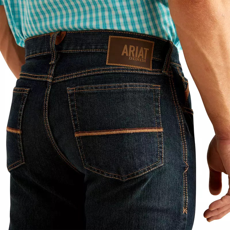 Ariat Men's M4 Ray Blackstone Boot Cut - Mid Rise and Relaxed Fit, with Stretch.