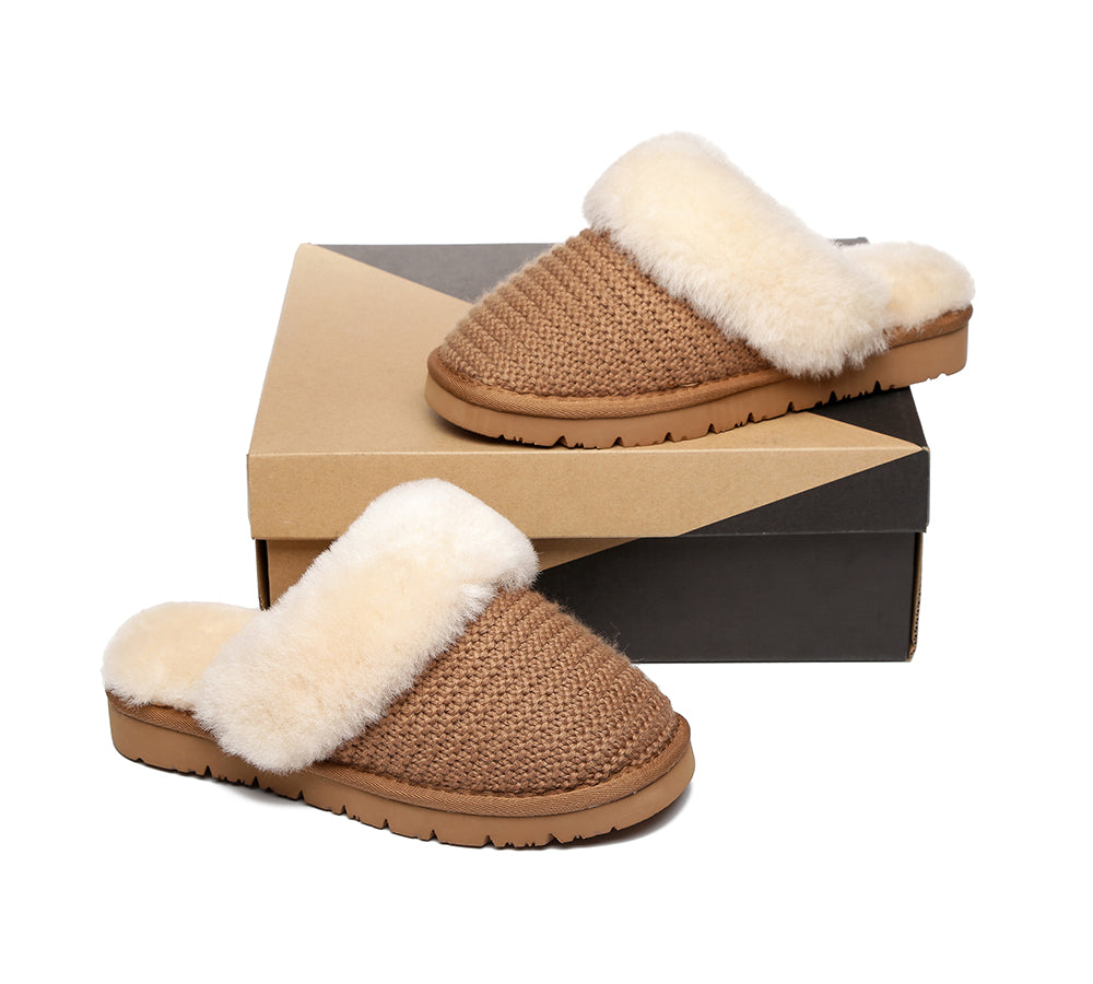 Australian Shepherd Women's UGG Sheepskin Wool Slipper - Linden