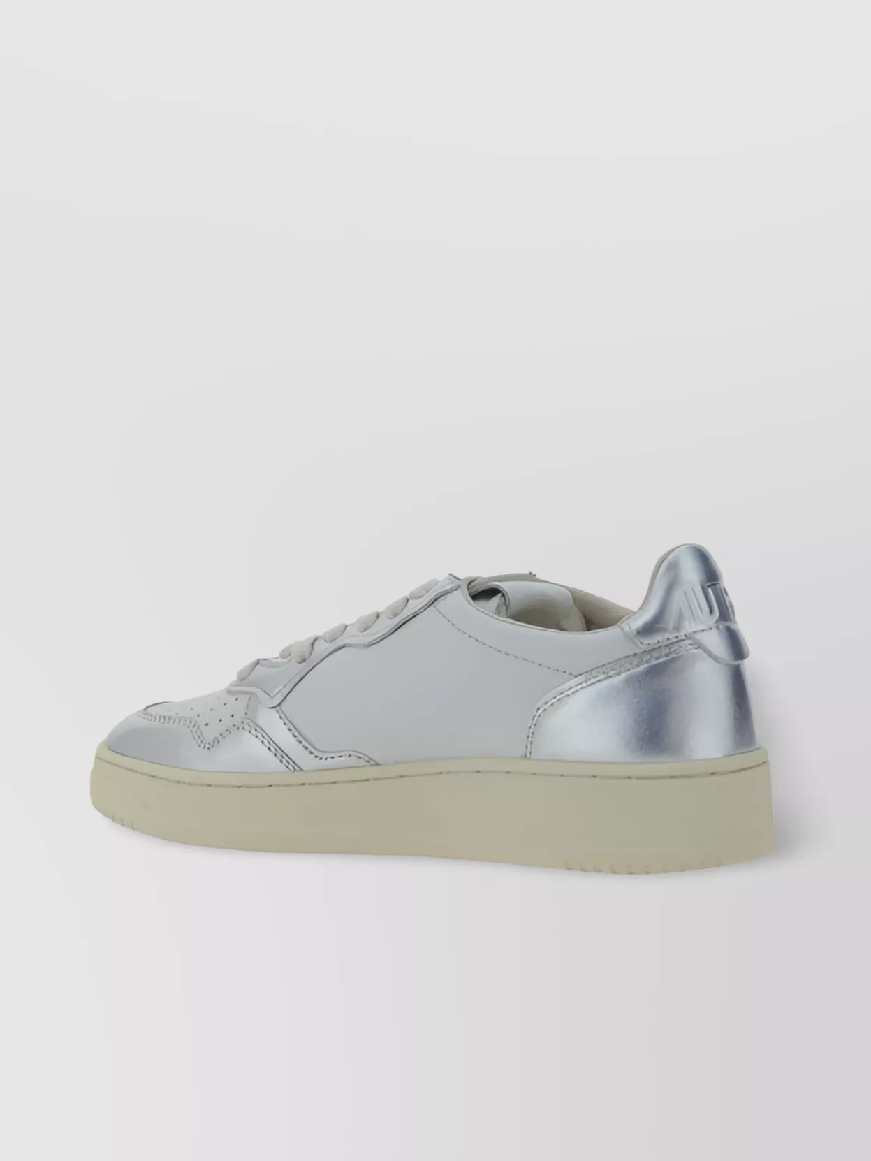 Autry Low Top Leather Sneakers with Metallic Accents