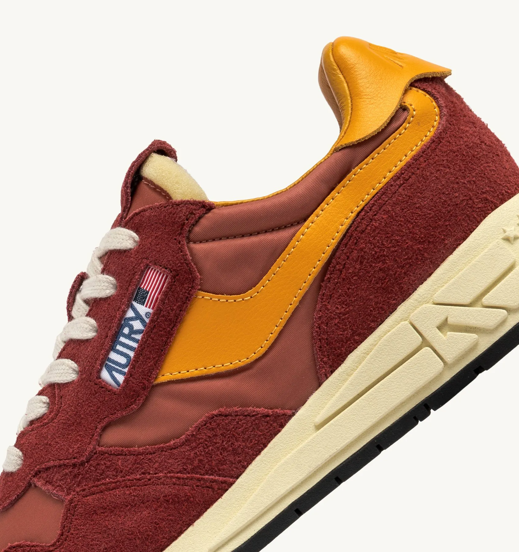 Autry New Arrivals Man Reelwind Low Sneakers Red Orange Nylon Suede