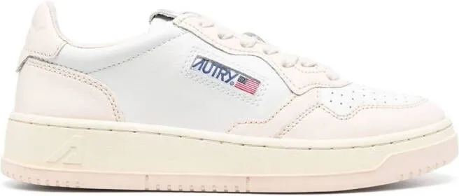 White Autry panelled perforated leather sneakers