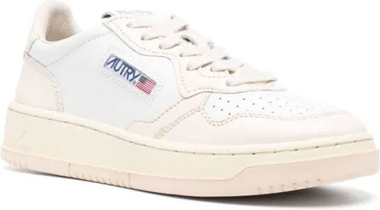 White Autry panelled perforated leather sneakers