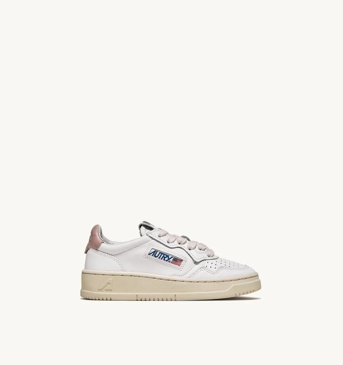 Autry Sneakers Kids Medalist Low White Pink Leather