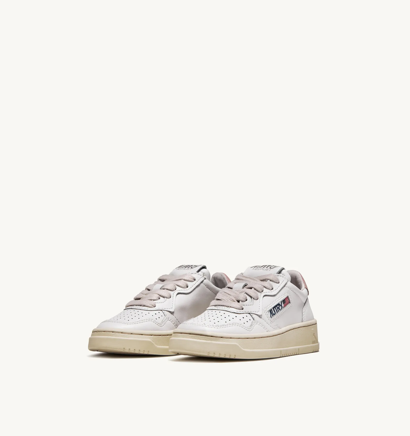 Autry Sneakers Kids Medalist Low White Pink Leather