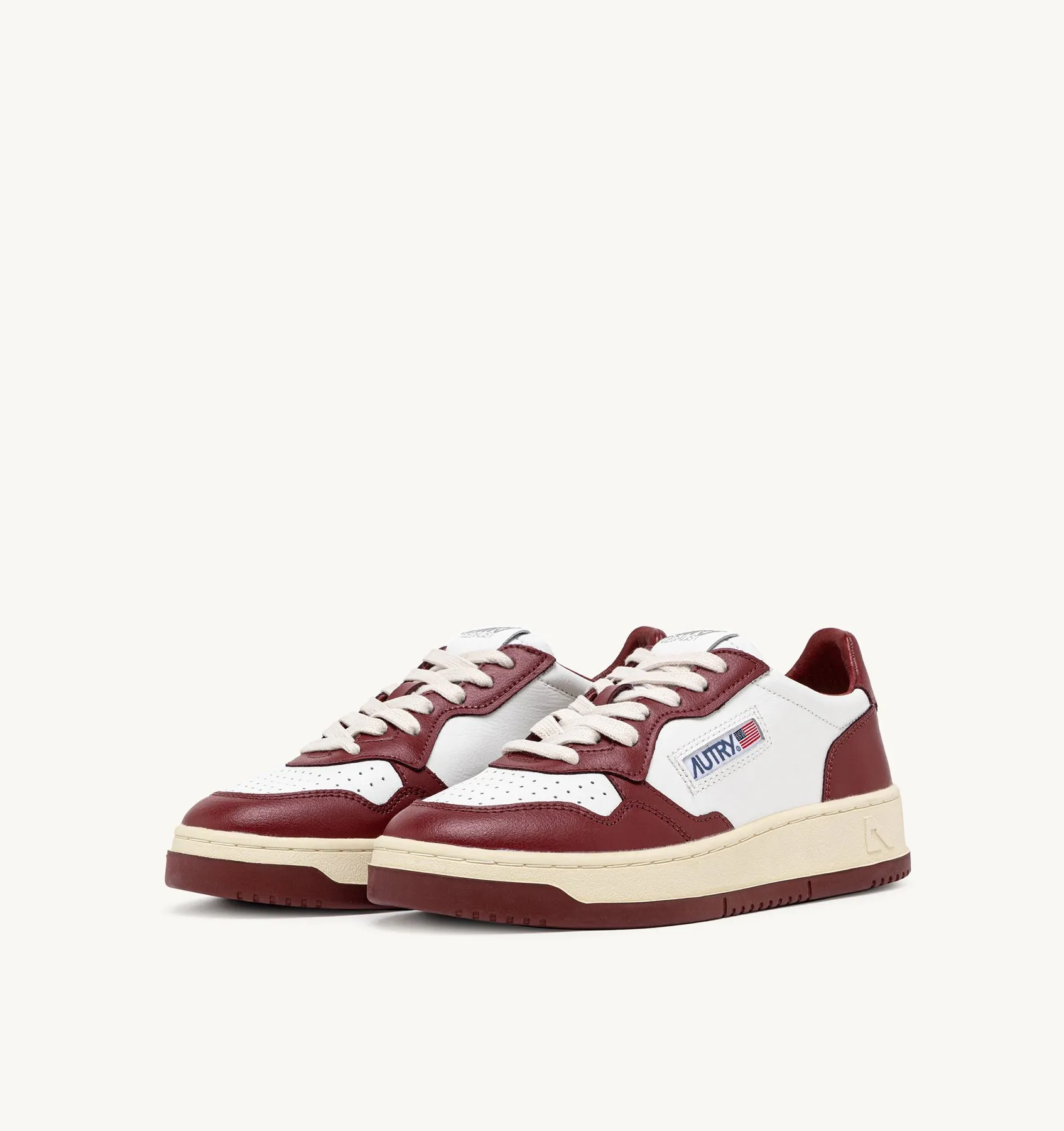 Autry Sneakers Men Medalist Low Bicolor White Syrah Leather