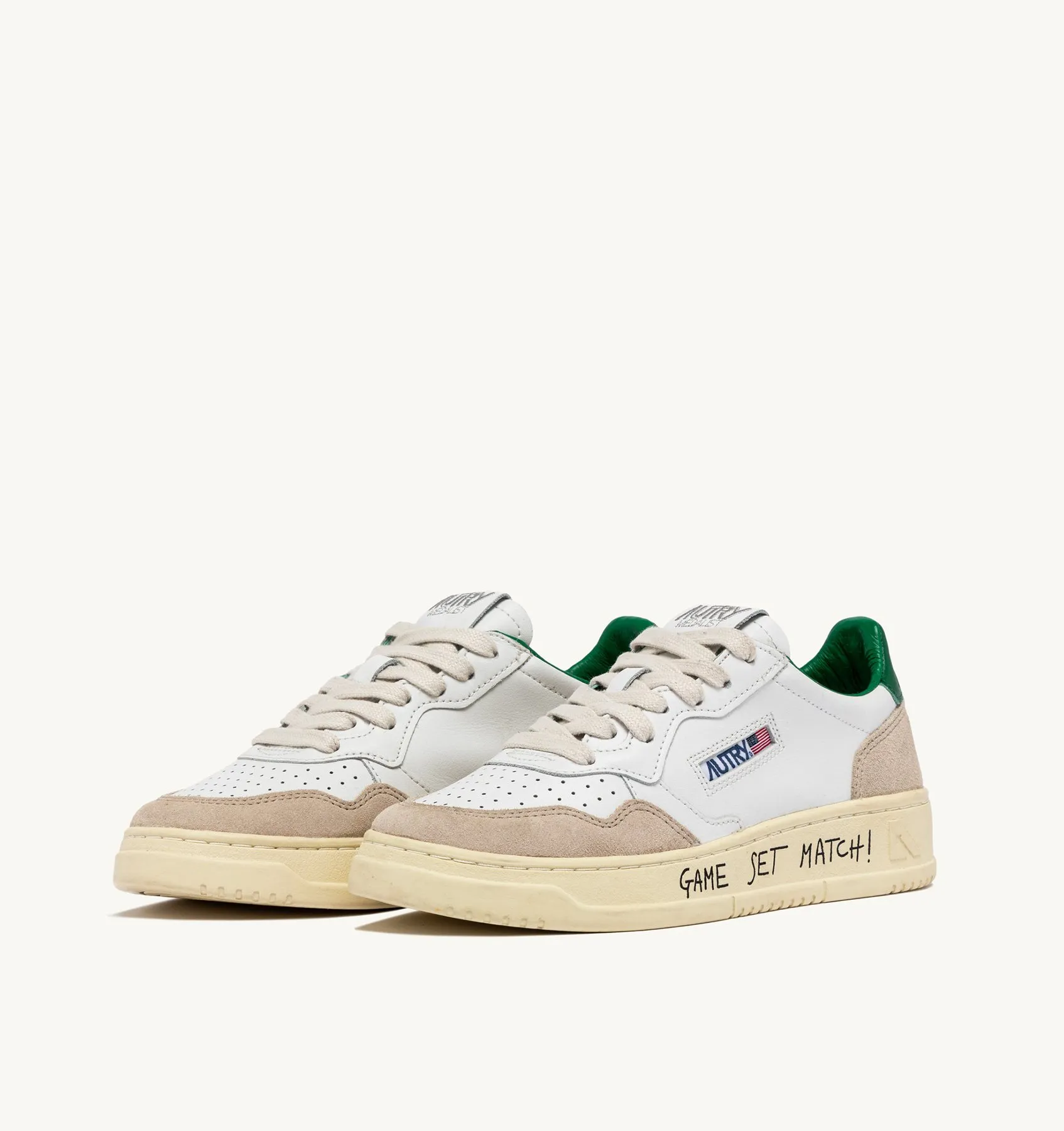 Autry Sneakers Men Medalist Low Bicolor Leather Suede Lettering