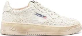 Autry Vintage Embossed White Sneakers