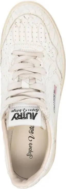 Autry Vintage Embossed White Sneakers