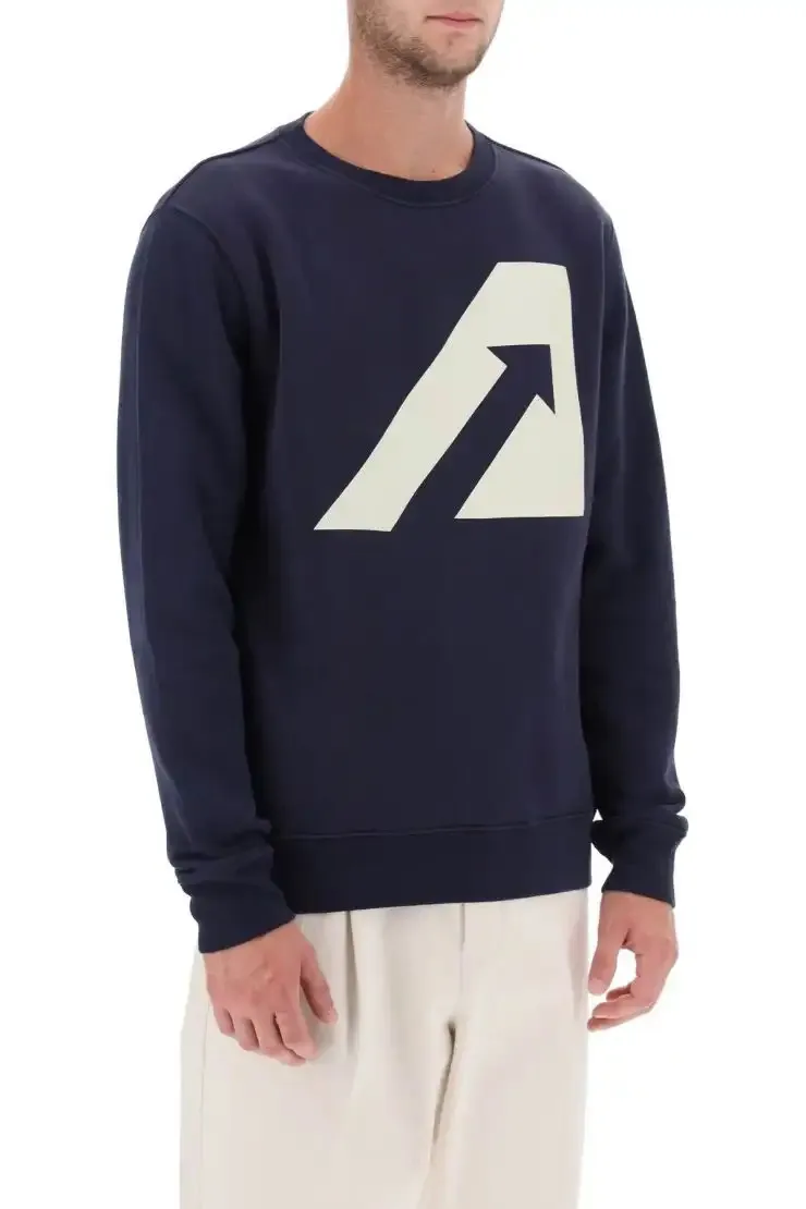 AUTRY U-Neck Long Sleeves Plain Cotton Street Style Unisex