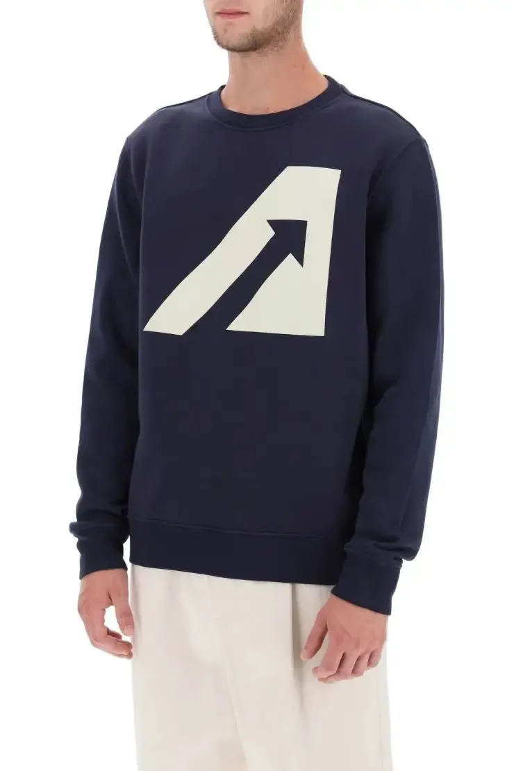 AUTRY U-Neck Long Sleeves Plain Cotton Street Style Unisex