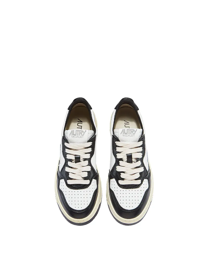 Autry Women's Leather Low Trainer - White/Black.