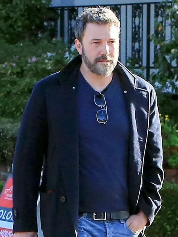 Ben Affleck Blue Wool Coat - American Jackets