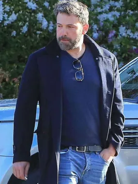 Ben Affleck Blue Wool Coat - American Jackets