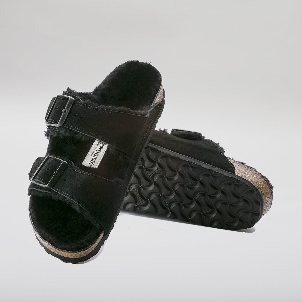 Birkenstock Arizona 752661 - Black Suede Shearling