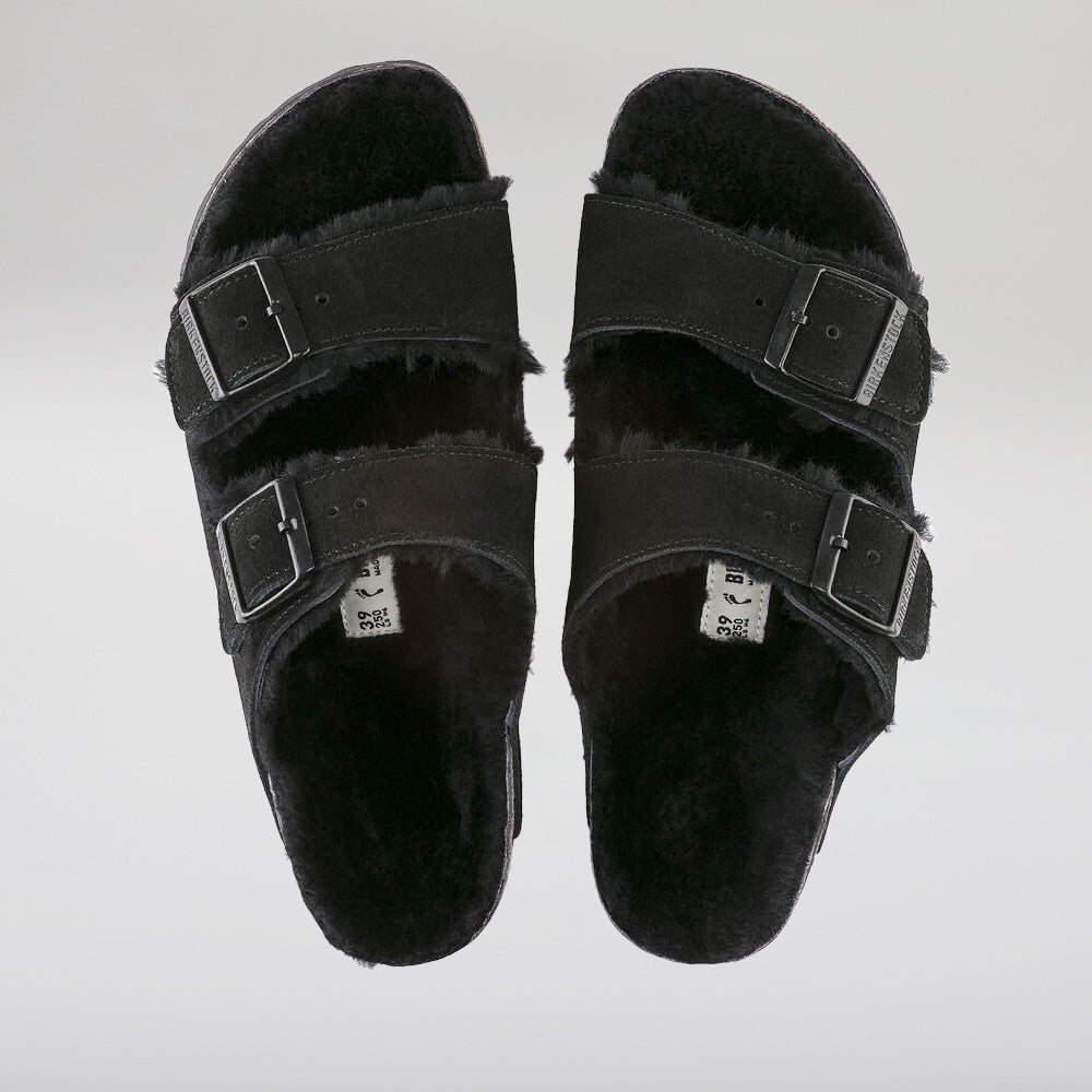 Birkenstock Arizona 752661 - Black Suede Shearling