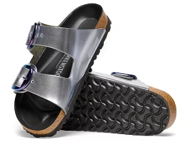 Birkenstock Arizona Big Buckle Metallic Silver sandals