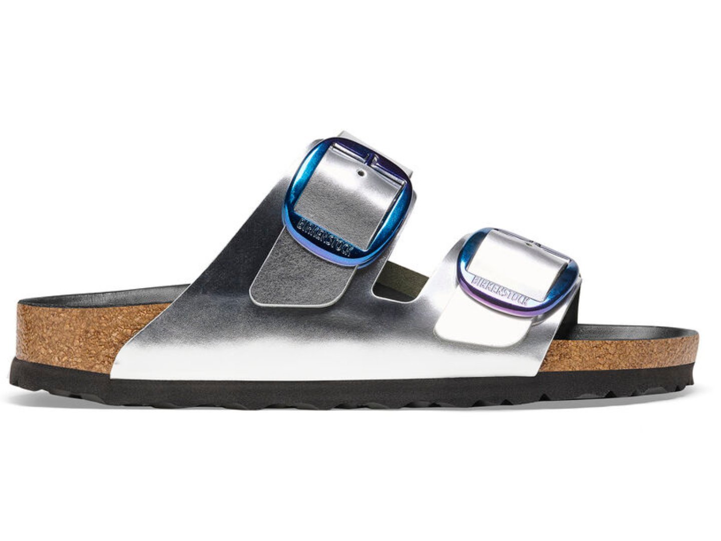 Birkenstock Arizona Big Buckle Metallic Silver sandals