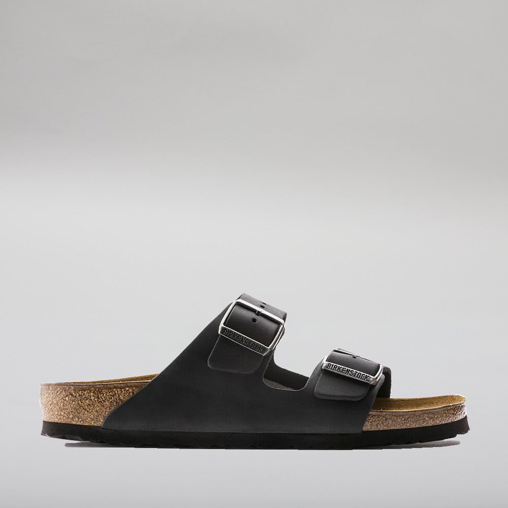 Birkenstock Arizona black waxy oiled leather narrow