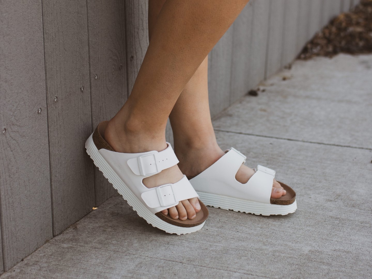 Birkenstock Arizona Platform Vegan White