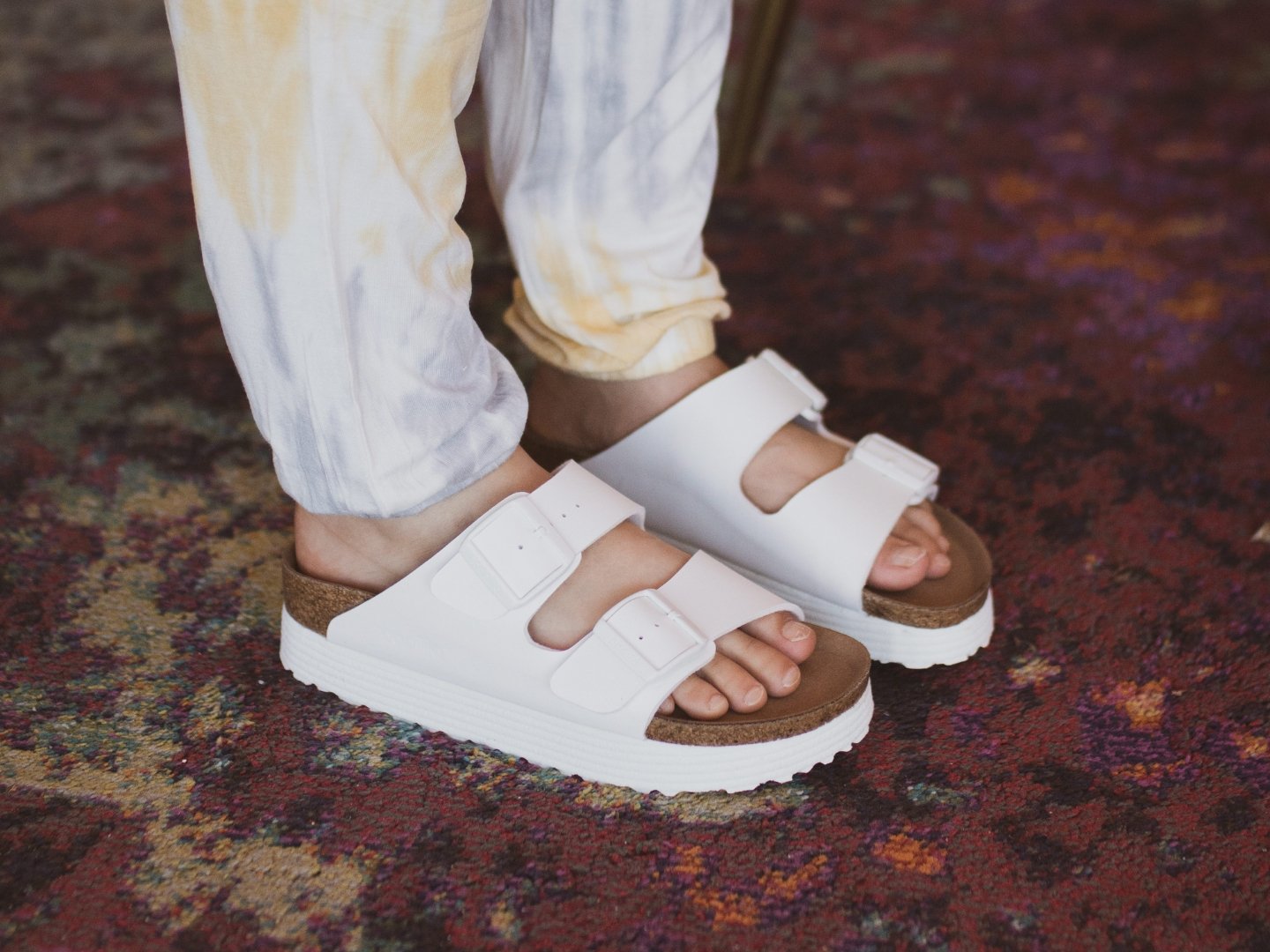 Birkenstock Arizona Platform Vegan White